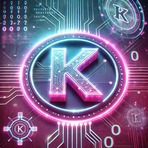 DALL·E 2024-09-25 00.21.38 - A futuristic tech-themed image featuring the Kaspa logo with the letter K in the center. The design has neon glow effects around the K and digital cir